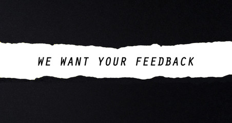 We Want Your Feedback