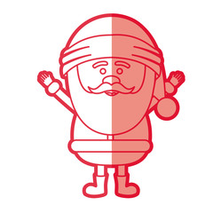 Fototapeta premium red silhouette of santa claus with open arms vector illustration
