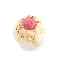 Cupcake shaped bath bomb isolated