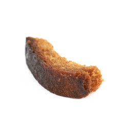 Single bread crouton isolated