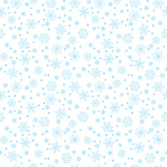 Snowflake vector seamless pattern.