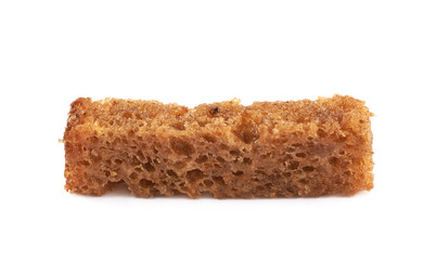 Single bread crouton isolated