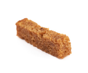 Single bread crouton isolated