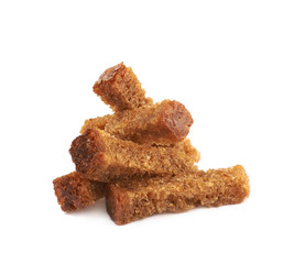 Pile of bread croutons