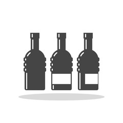 Bottle of Alcohol Vector Flat Icon. Vector sign symbol.