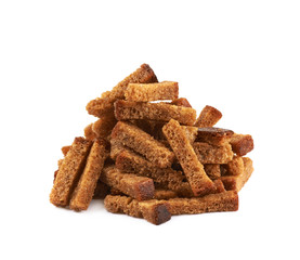 Pile of bread croutons