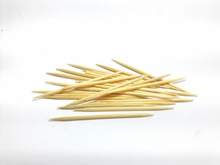 Toothpicks on white background