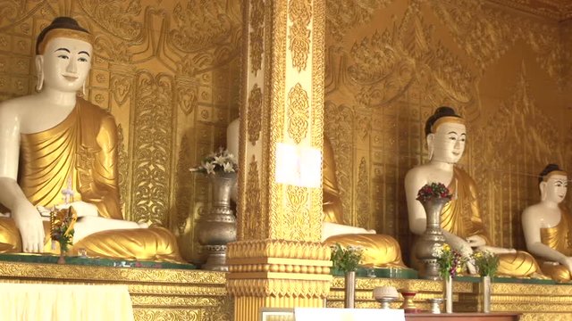 Pathein, Buddha Statues At The Shwemokehtaw Pagoda