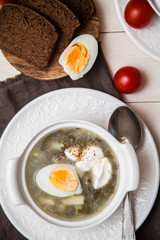  Soup with sorrel and egg