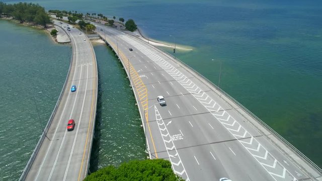 Aerial drone footage of Key Biscayne Miami FL 4k 60p