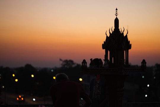 silhouette religion Spirit House Behind The Sunset