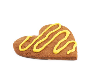 Heart shaped cookie isolated