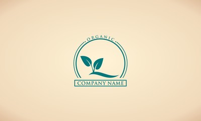 vintage leaf organic vector logo