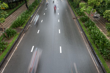Blurred defocus, traffic in Ho Chi Minh city, Viet Nam