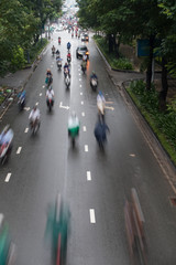 Blurred defocus, traffic in Ho Chi Minh city, Viet Nam