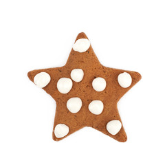 Star shaped cookie isolated