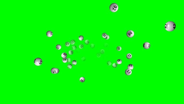 Lottery ball with numbers on green screen - loop, 4K
