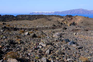Surface of volcanic island