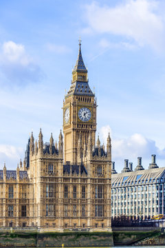Houses of Parliament and Big Ben in London UK