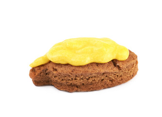 Fresh baked ginger cookie isolated