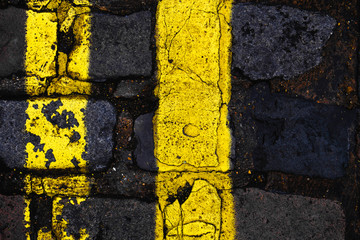 Double yellow lines in a street