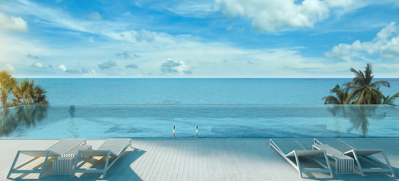Swimming Pool with  the sea
