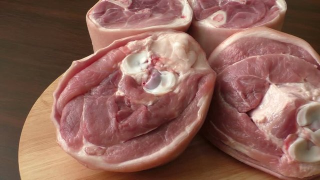 Raw Pork knee steack - ready for cooking
