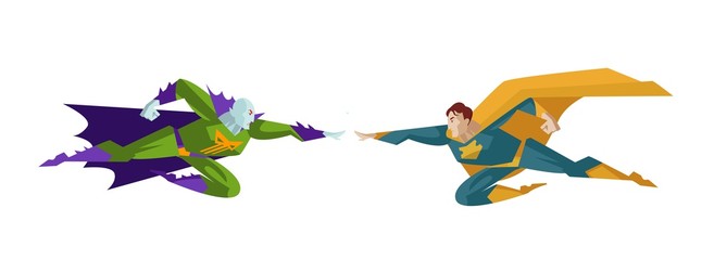 comic superhero vs villain © matiasdelcarmine