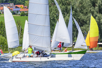 Obraz premium Segelregatta auf einem See