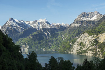 Fototapeta na wymiar Berge am Vierwaldstättersee im Kanton Uri, Schweiz