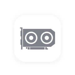 video card icon, vector pictogram