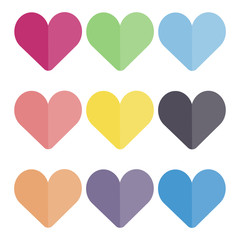 Heart shape vector icon simple red valentine symbol love sign romantic vector illustration