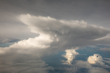 Fototapeta na wymiar soft cloud and sky from airplane window