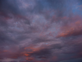 Fototapeta na wymiar blue and orange clouds in sunrise or sunset