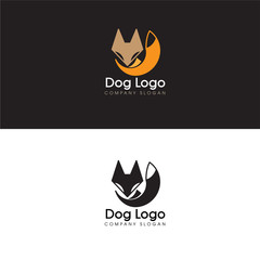 Abstract Dog Logo Design Elements and Fox Icon