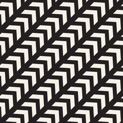 Seamless vector pattern. Abstract geometric lattice background. Rhythmic zigzag structure. Monochrome texture with chevron lines...