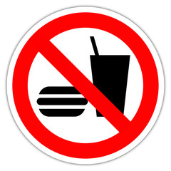 Panneau : Interdiction de boire ou de manger