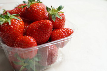 Fresh strawberries in a basket