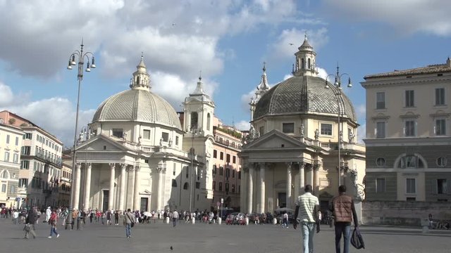 Piazza del Popolo, twin churches