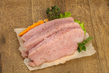 Raw turkey steak