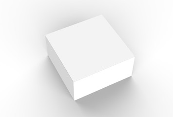 White cardboard box mock up. 3D illustrating.