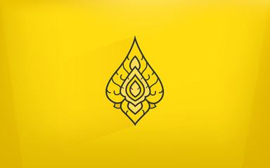 Thai tradition art icon logo with gold color background