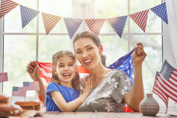 Patriotic holiday. Happy family