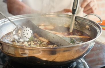 A man with shabu (hot pot)