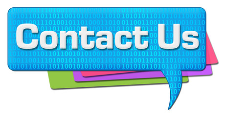 Contact Us Binary Colorful Comment Symbol 