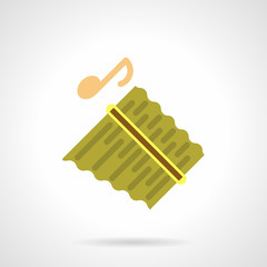 Pan flute instrument flat color vector icon