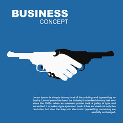 Handshake with guns. Killing business contract dangerous