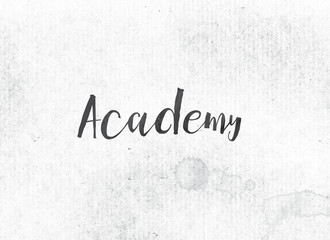 Academy Concept Painted Ink Word and Theme