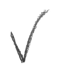 Hand drawn yes tick mark sign