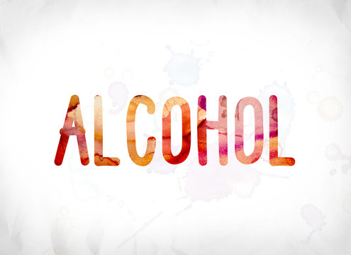 Alcohol Concept Painted Watercolor Word Art